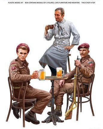 British Soldiers in Cafe