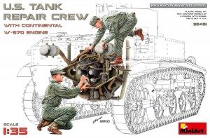 U.S. Tank Repair Crew w/Continental W-670 Engine