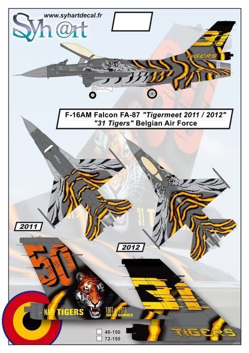 F-16AM Falcon FA-87 "Tigermeet 2011-2012" "31 Tigers" Belgian AF