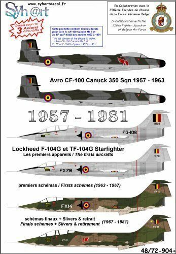 CF-100 Canuck & TF/F-104G Starfighter 350Sqn - Belgian Air Force