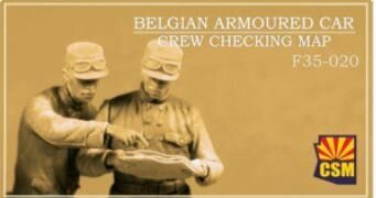 Belgian Armoured car crew checking map Sculpted by Andrey Bleskin