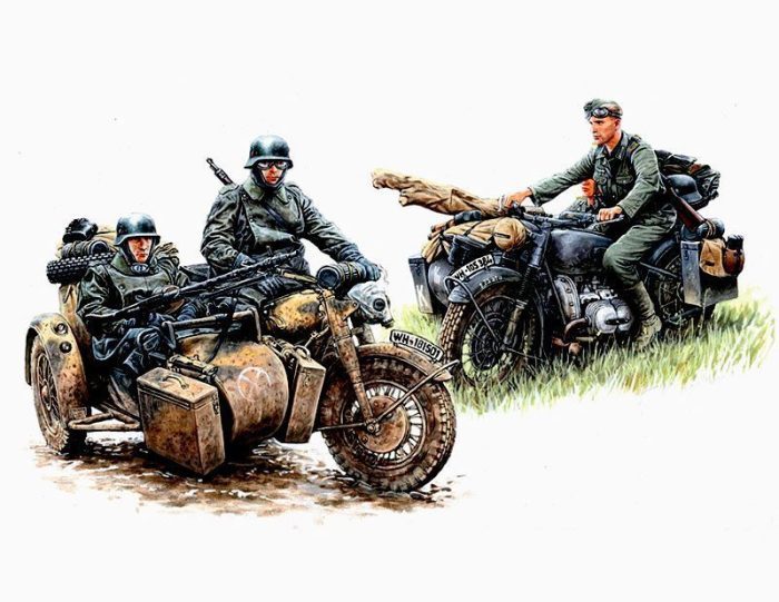 Kradschützen German Motorcycle Troops on the Move