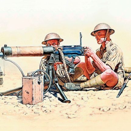 Vickers Machine Gun team North Africa Desert Battle Series, WW II era