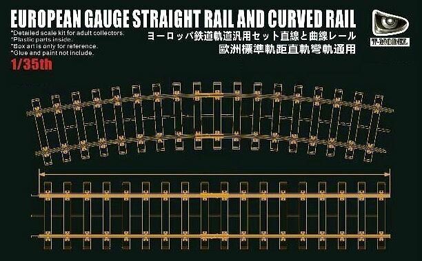 European Gauge Straight Rail and Curved Rail 180mm