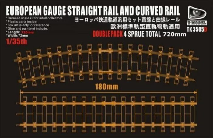 European Gauge Straight Rail and Curved Rail 720mm